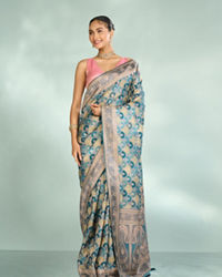 Mohey Women Eternal Elegance Blue Saree