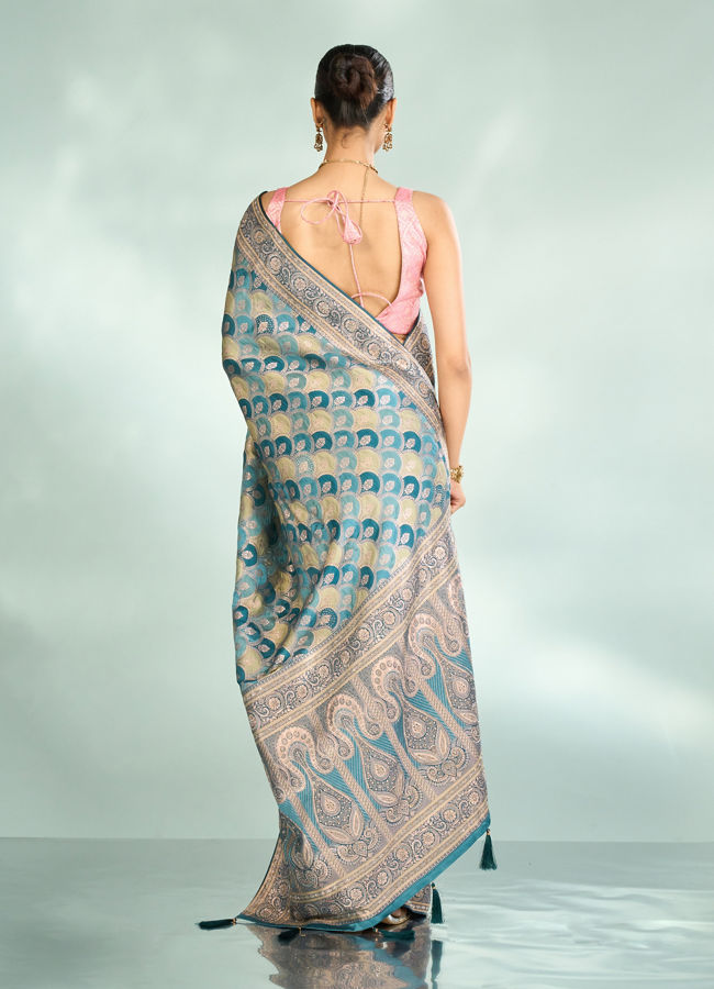 Mohey Women Eternal Elegance Blue Saree