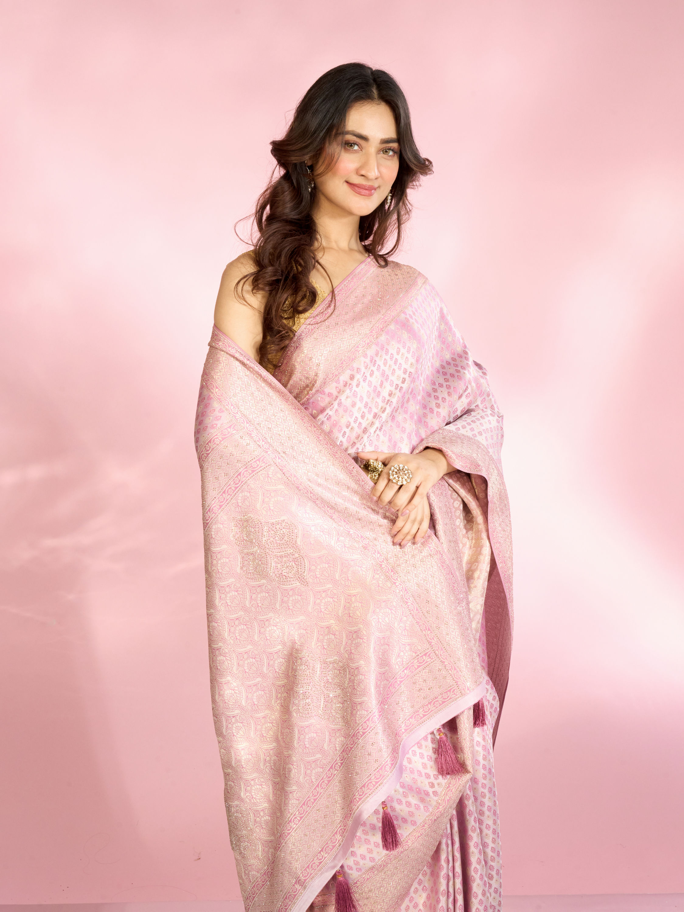 Mohey Women Elegant Purple Saree Enchantment
