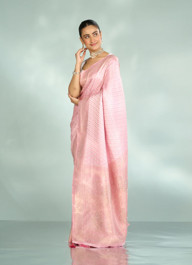 Mohey Women Light Pink Elegance Saree