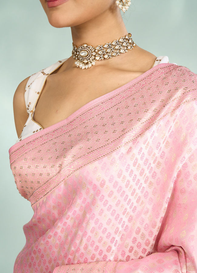 Mohey Women Light Pink Elegance Saree