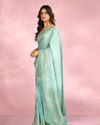 Mohey Women Lustrous Light Blue Silk Saree