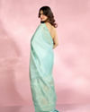 Mohey Women Lustrous Light Blue Silk Saree