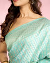 Mohey Women Lustrous Light Blue Silk Saree