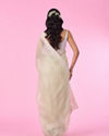 Mohey Women Ethereal Green Organza Saree