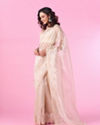 Mohey Women Enchanting Organza Cream Saree