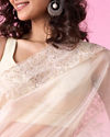 Mohey Women Enchanting Organza Cream Saree