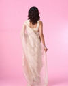 Mohey Women Enchanting Organza Cream Saree