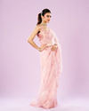 Mohey Women Transcendent Pink Organza Saree