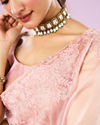 Mohey Women Transcendent Pink Organza Saree