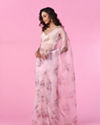 Mohey Women Organza Enchantment Light Pink Saree