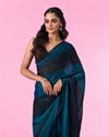 Mohey Women Elegant Teal Blue Organza Saree