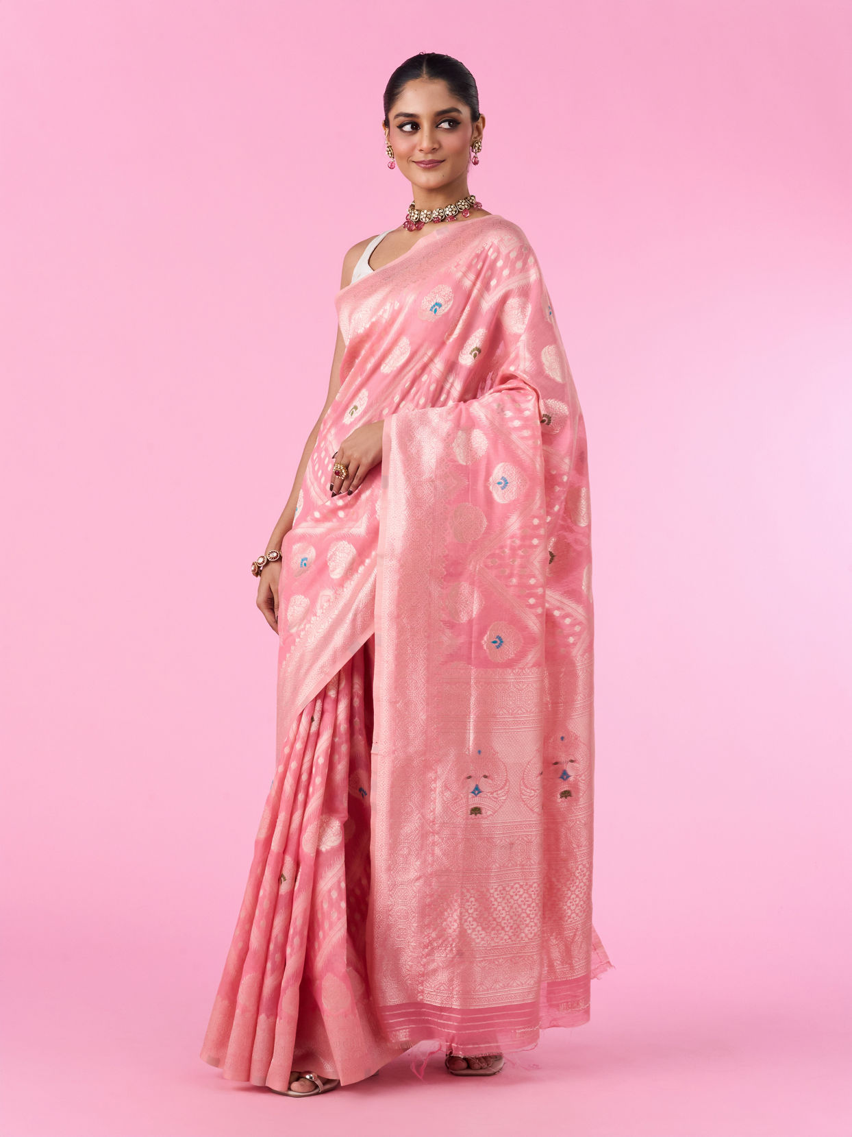 Mohey Women Pink Elegance Saree
