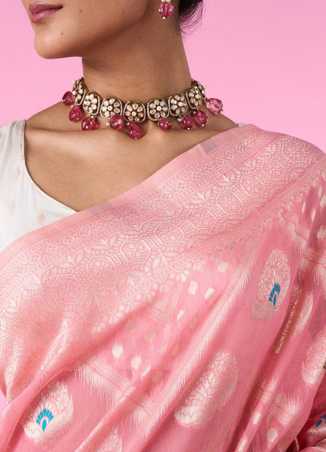 Mohey Women Pink Elegance Saree