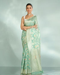 Mohey Women Serene Sea Green Saree