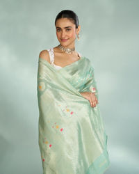 Mohey Women Serene Sea Green Saree