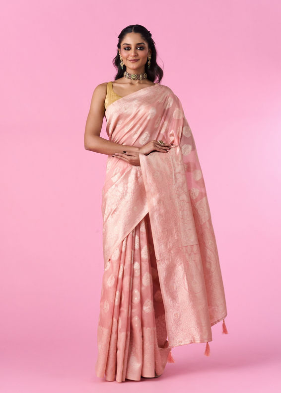 Mohey Women Radiant Pink Elegance Saree