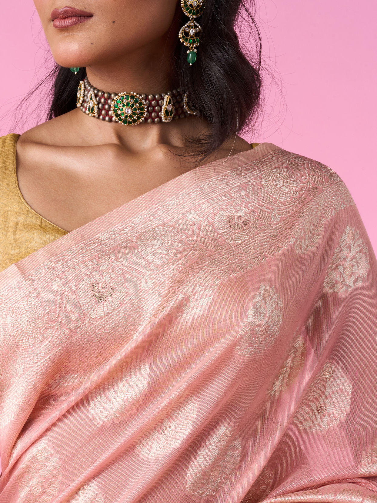 Mohey Women Radiant Pink Elegance Saree