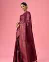 Mohey Women Wine Elegance Embellished Banarasi Saree