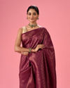 Mohey Women Wine Elegance Embellished Banarasi Saree