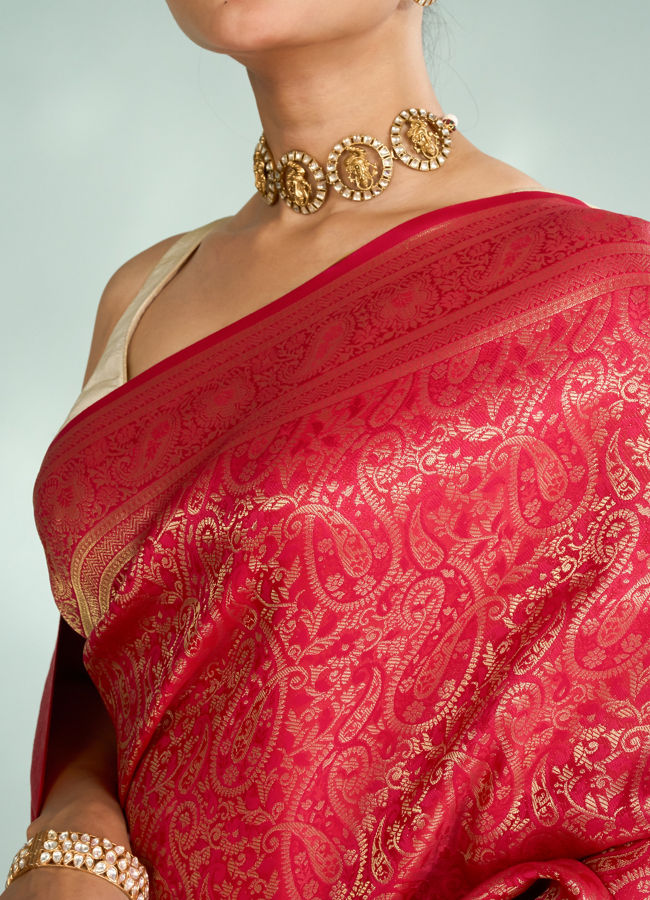 Mohey Women Ravishing Pink Saree