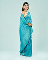 Mohey Women Elegant Blue Saree with Unstitch Blouse