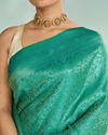 Mohey Women Luscious Rama Green Saree