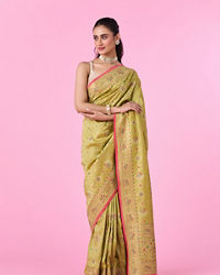 Mohey Women Gleaming Green Elegance Saree