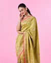 Mohey Women Gleaming Green Elegance Saree
