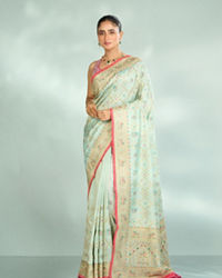 Mohey Women Sea Green Festive Saree