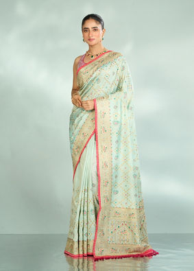 Mohey Women Sea Green Festive Saree