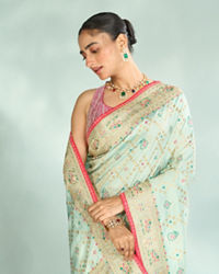 Mohey Women Sea Green Festive Saree
