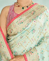 Mohey Women Sea Green Festive Saree