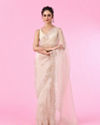 Mohey Women Fawn Elegance Organza Saree