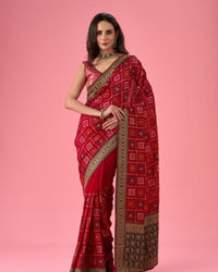Mohey Women Radiant Red Saree