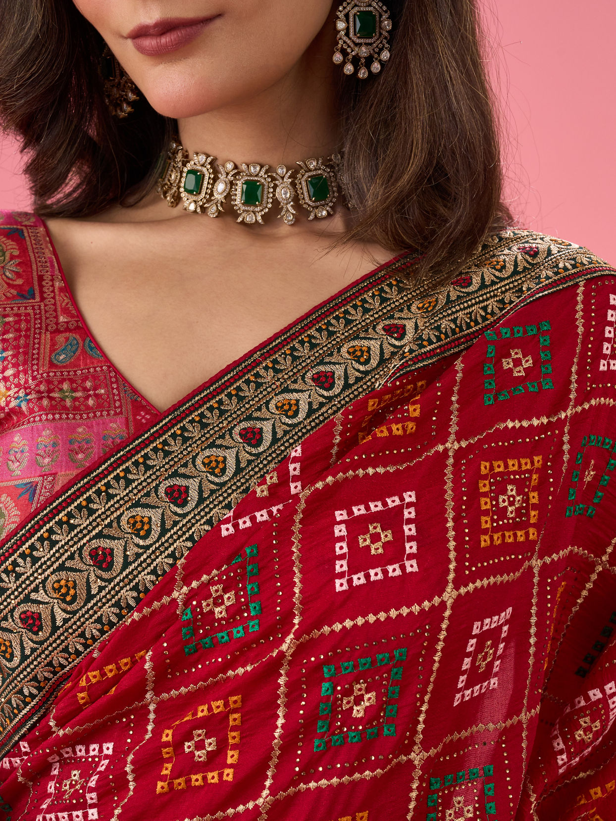 Mohey Women Radiant Red Saree