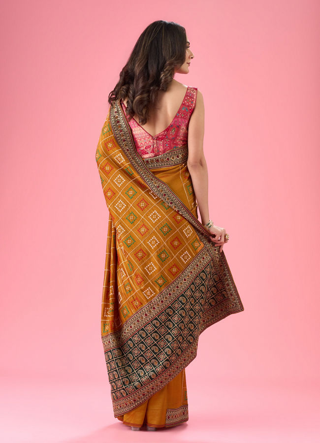 Mohey Women Radiant Mustard Yellow Saree