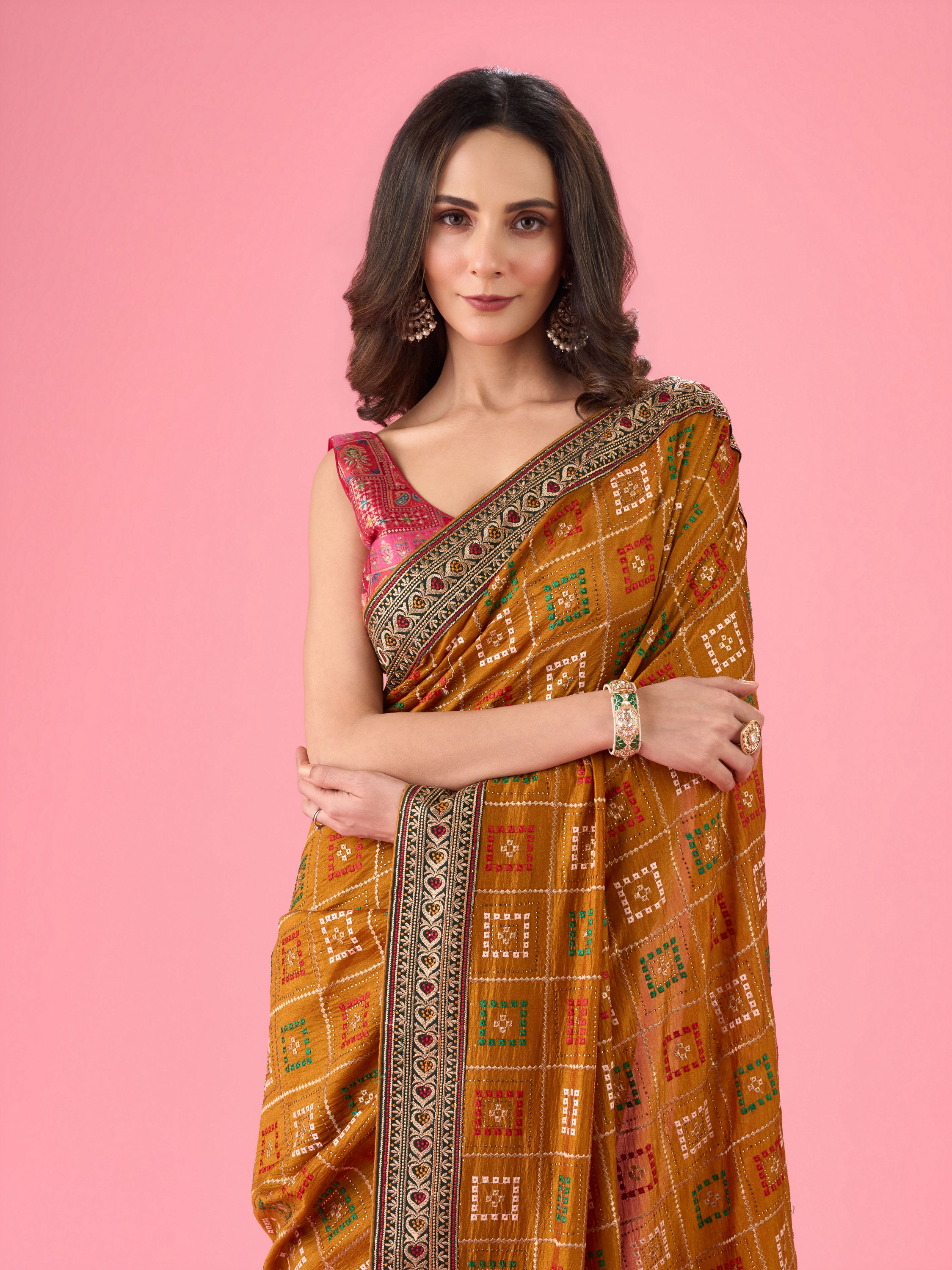Mohey Women Radiant Mustard Yellow Saree