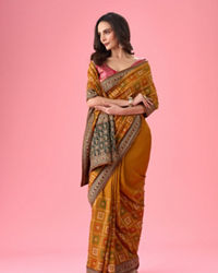 Mohey Women Radiant Mustard Yellow Saree