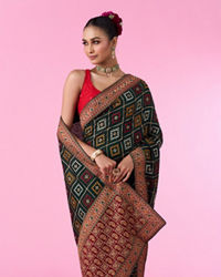 Mohey Women Bottle Green Euphoria Saree