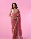 Pink Organza Saree