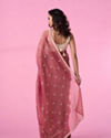 Mohey Women Pink Organza Saree