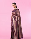 Mohey Women Wine Enchantment Banarasi Saree