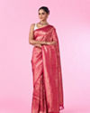 Mohey Women Regal Rani Pink Banarasi Saree