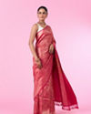 Mohey Women Regal Rani Pink Banarasi Saree
