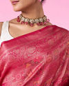 Mohey Women Regal Rani Pink Banarasi Saree