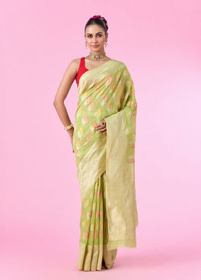 Mohey Women Pista Green Elegance Saree