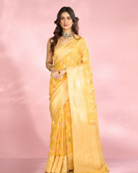 Mohey Women Radiant Yellow Elegance Saree