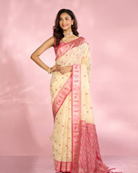 Mohey Women Elegant Rani Pink Saree