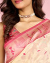 Mohey Women Elegant Rani Pink Saree